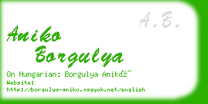 aniko borgulya business card